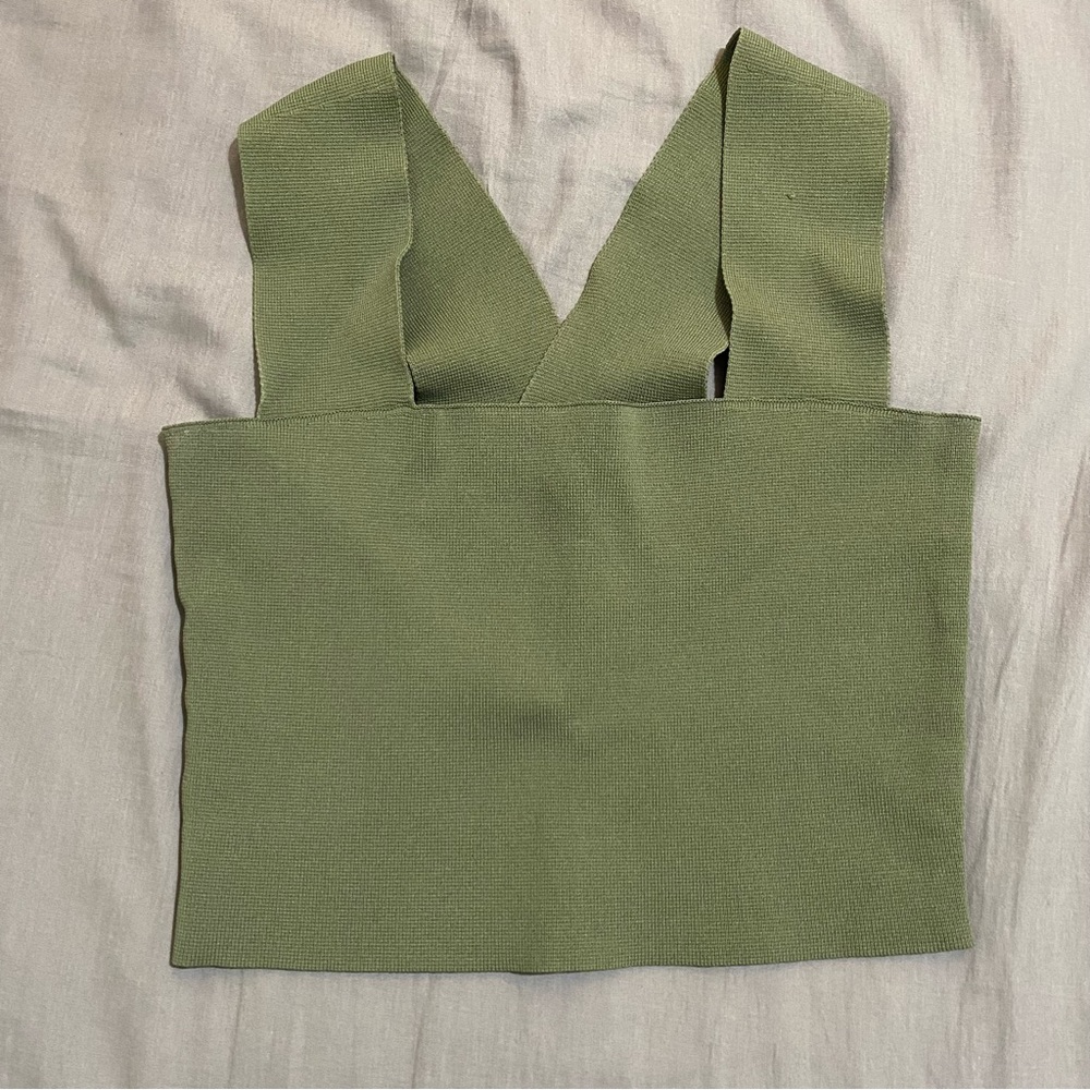 LF Seek The Label Olive Green Bandage Crop Top